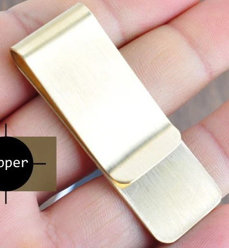 Top quality gold brass stainless steel book paper clip money clip