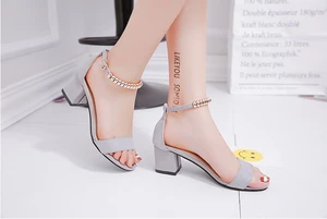 Top Summer Womens sandals 2017 Zapatos Mujer Ankle Strap Women Sandals Open Toe Heels Ladies Sandals with Heels Black Apricot