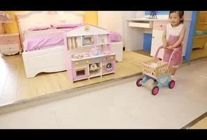Toys For Kids 2019 New Product Large Size Solid Wood Cartoon colour Kid Wooden Kitchen Sets Toy