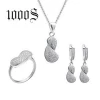 Trendy Fashion Bridal Micro Pave 925 Sterling Silver Jewelry Sets
