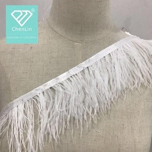 Tudung Ruffle Murah White Ostrich Feathers For Scarf,Shawl,Garment,Shoes,Skirt