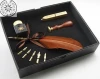 turkey feather fountain pen set ink bottle nib wax seal and stamps Luxury feather gift pen set