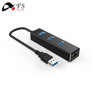 USB hub for Laptop PC Computer USB-A 3.0 to USB3.0*3/ RJ45 1000M 4 port ethernet splitter/ usb to lan port adapter