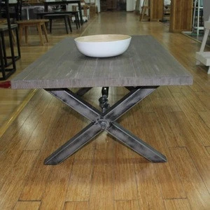 Vintage Industrial Furniture Metal Cross Leg Coffee Table