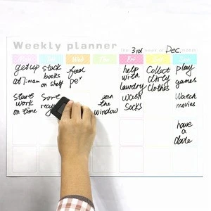 Weekly Whiteboard Calendar Magnetic Dry Erase Weekly Planner Message Board for Fridge