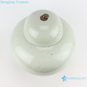 White Porcelain Round Jewelry Storage Holder Ceramic Lidded Jars with Copper Ring