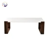 White Square Coffee Table With Wooden Effect Legs