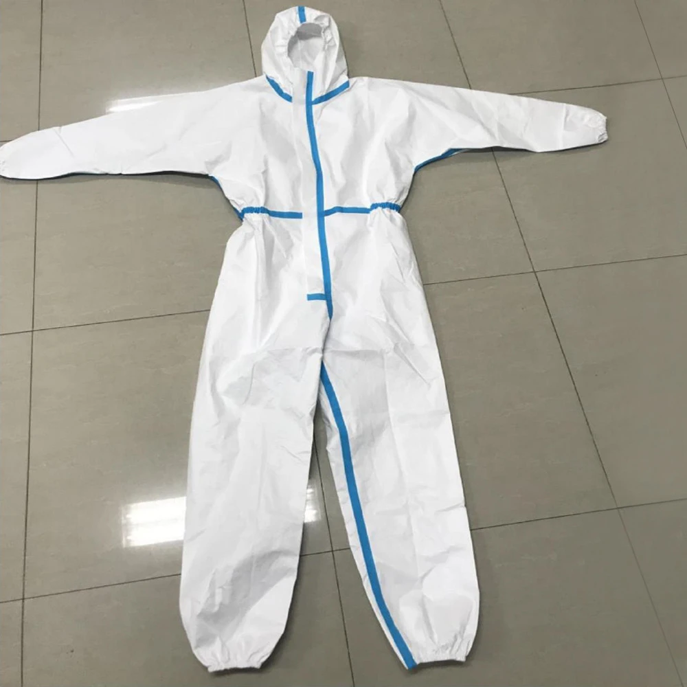 white sterilized medical protective clothing suit coverall