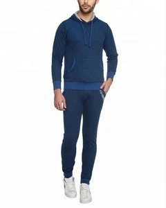 Whole Sale Cheap New Slim Fit Body Hot Pattern Style OEM Service Men Cotton Premium Track Suit-Blue