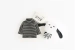 wholesale 2018 baby winter clothes striped turtleneck velvet underwear