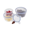 Wholesale 3Pcs Household Items Plastic Round Food Container Transparent Fruit Storage Crisper set
