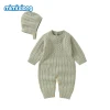 Wholesale Baby Clothes Sets with Hat Long Sleeve Knitted Rompers Set 2 PCS