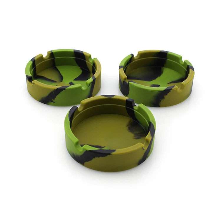 Wholesale Camouflage Silicone Rubber Indoor Smoking  Accessories Fancy Cigarette Ashtray Personalized Smoking Ashtray