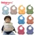 Import Wholesale Cheap Customize Waterproof Feeding Cute Washable OEM ODM Printed Logo Multi Colored Silicone Cute Wide Baby Bib from China