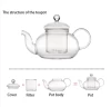Wholesale Chinese Unique Half Moon Coffee & Tea Sets High Heat resistant Borosilicate Glass Tea Pot Teapot With Infuser