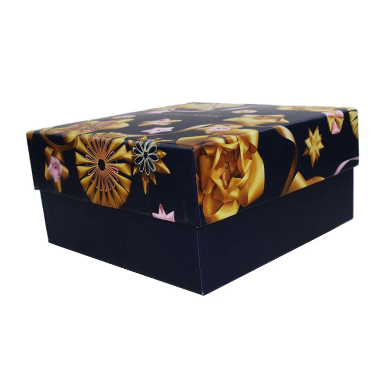 Wholesale Cover And Tray Carton Type Black Shopping Box Cosmetic Cardboard Packaging Boxes