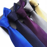 Wholesale Custom Company Logo Polyester Neckties Cheap Plain  Tie for Men