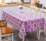 Wholesale Fashion blue and white flower stamp heat resistant printing pvc table cloth