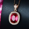 Wholesale Fashion Jewelry Pendants Long Necklace Ruby Gem Stone Chain Choker Necklace