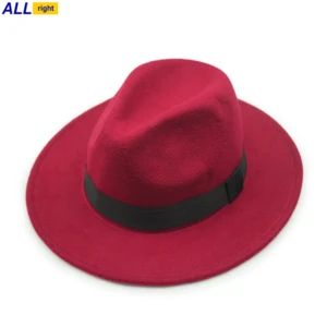 Wholesale High Quality Fedora Wool Felt Wide Brim Fedora Hat