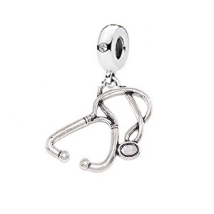 Wholesale High Quality Sterling Silver Stethoscope Bracelet Charm beads
