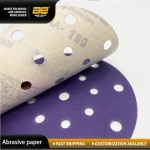 Wholesale Purple 2 to 7 Inch 17 Holes Round Shape Hook and Loop Orbital Sander Sanding Disc Automotive Sandpaper