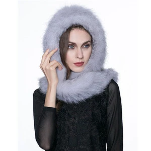 Wholesale real fox fur ladies scarf plush winter fashion womens warm long shawl