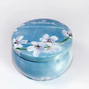 Wholesale round bowl scented wax metal jar candle tinplate box