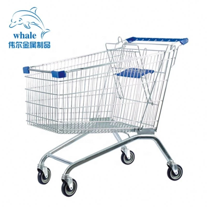 Wholesale Shopping steel convenient folding shopping trolley supermarket cart Mobile Shopping Carts Trolley