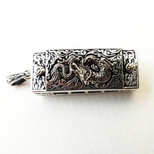 Wholesale Silver And Brass Mouth Organ Harmonica Musical Instrument Pendant Dragon and  Yin Yang Design Made In Thailand