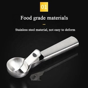 Wholesale Spring Stainless Steel Easy Trigger Fruit Ice Cream Scoop
