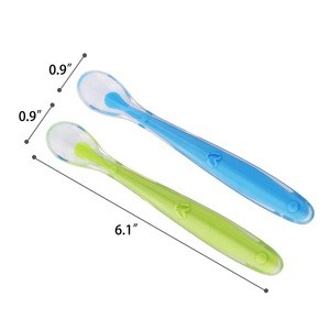 Wholesales BPA Free Soft-Tip First Stage Infant Training Spoon Silicone Baby Spoons