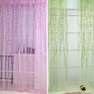 Willow Tulle Curtains For Bedroom Home Decor 4 Colors for Living Room Pastoral Style Children&#x27;s Room Blackout Window Curtains