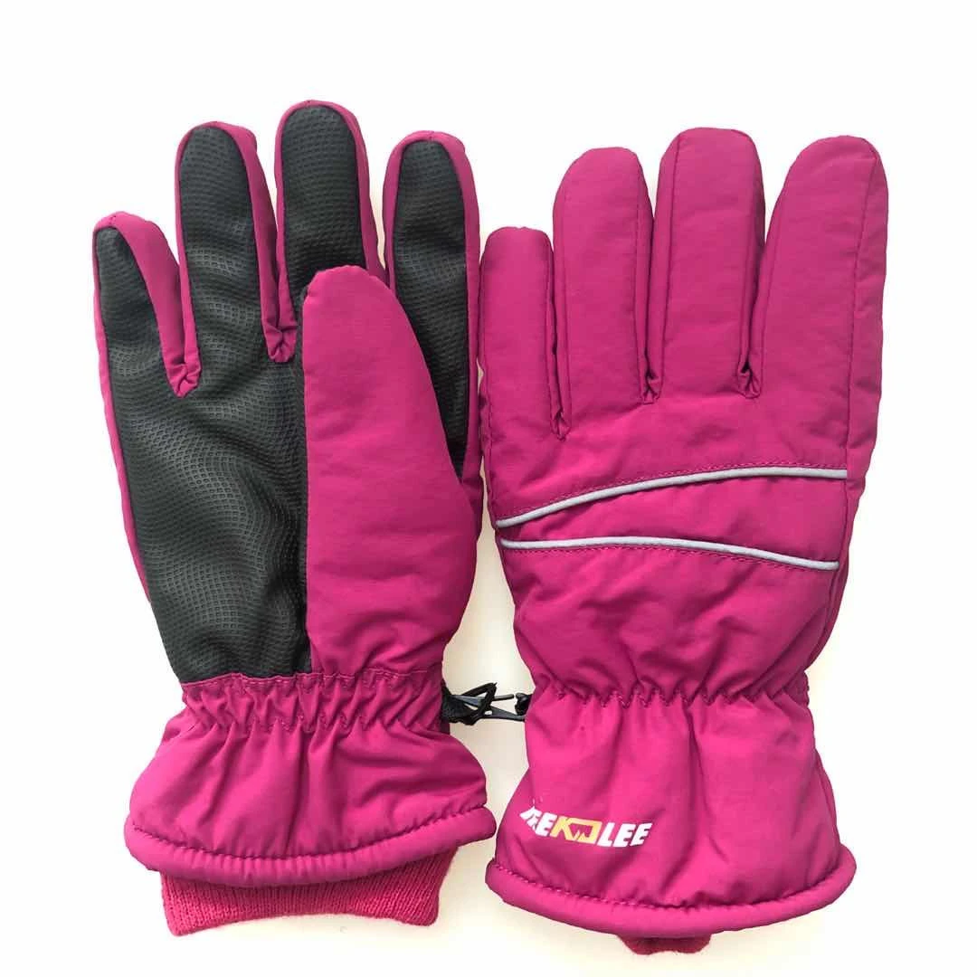 Winter children&#x27;s ski gloves thickened, waterproof anti-skid brown gloves factory wholesale