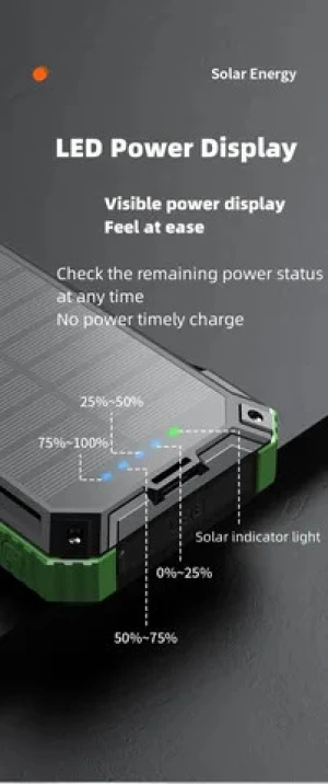 Wisdom-Tech Power Bank For Hiking portable charging magnetic wireless solar storage system flexible e phone stand holder charger