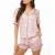 Import Womens Sleepwear 100%Polyester Satin All Over Cloud  Print Shirt  Shorts Pajama Sets from China