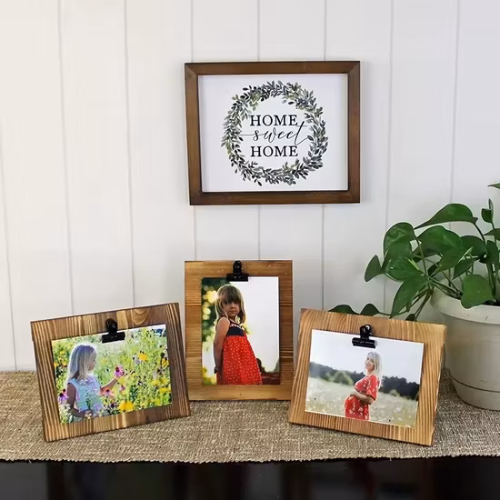 Import Wood Standing Photo Frame Wooden Table Pictures Frame Rustic Pine Wood Picture Frames from China