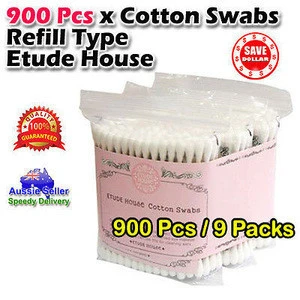 Wooden Handle Disposable 100% Cotton Beauty Swab Bud
