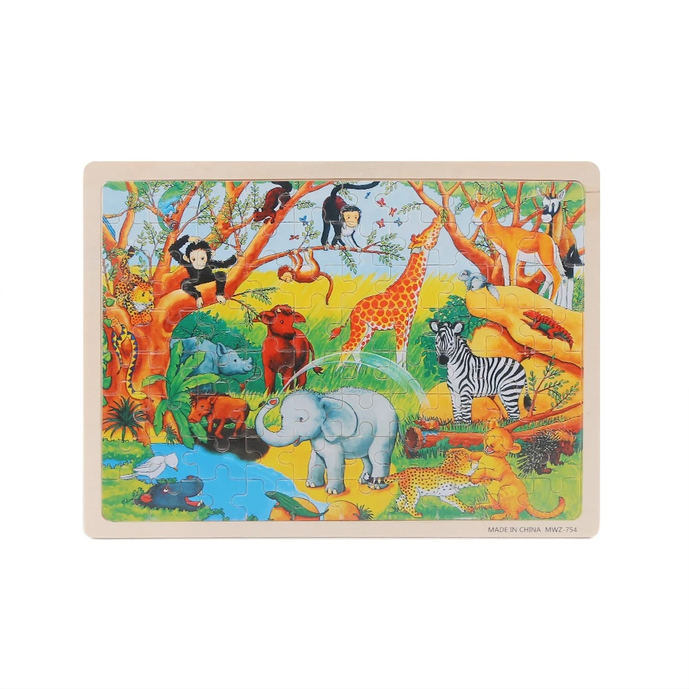 Wooden Puzzles Customized Wholesale Kid Wooden Game Jigsaw Puzzle Custom Baby Interesting Educational Toy 3D Wooden Puzzle