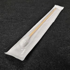 Wooden stick single head EO sterile cotton swabs/buds