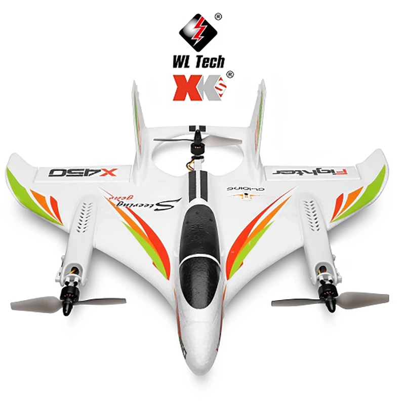 XK X450 Rc Airplane 2.4G Remote Control Brushless Stunt Airplane Vertical Takeoff And Landing Glider Remote Rc Plane Toys