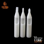 YILONG 50Pcs 9RT Disposable Tattoo Tips white Color 9R tips pre-sterilized Nozzle Tip For 9RL 9RSTattoo needles