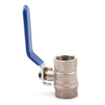 Zhejiang Kaibeili Nickel Plated  Female Thread Blue Long Handle Brass Ball Valve