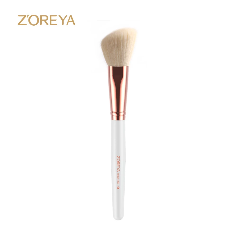 zoreya single single angled contour makeup brush custom logo handle blush brush