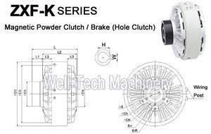 ZXF-K-1.2 Model 12N.M Tension Magnetic Powder Clutch / Brake Magnetic Powder Brake (Hole Clutch) Machine Spare Parts