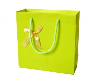Solid Color Mustard Green Gift Paper Bag