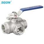 3 Way Screwed End Ball Valve
