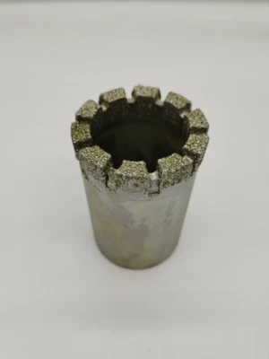 Electroplated double pipe diamond drill bit (flat tooth)