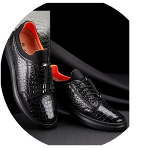 Crocodile Leather Shoes Men's Genuine Leather High-End Business Casual Men's Formal Casual Leather Shoes