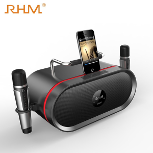 RHM RM-K666 All-In-One Karaoke Music Portable BT Speaker System with 2 Wireless Microphones
